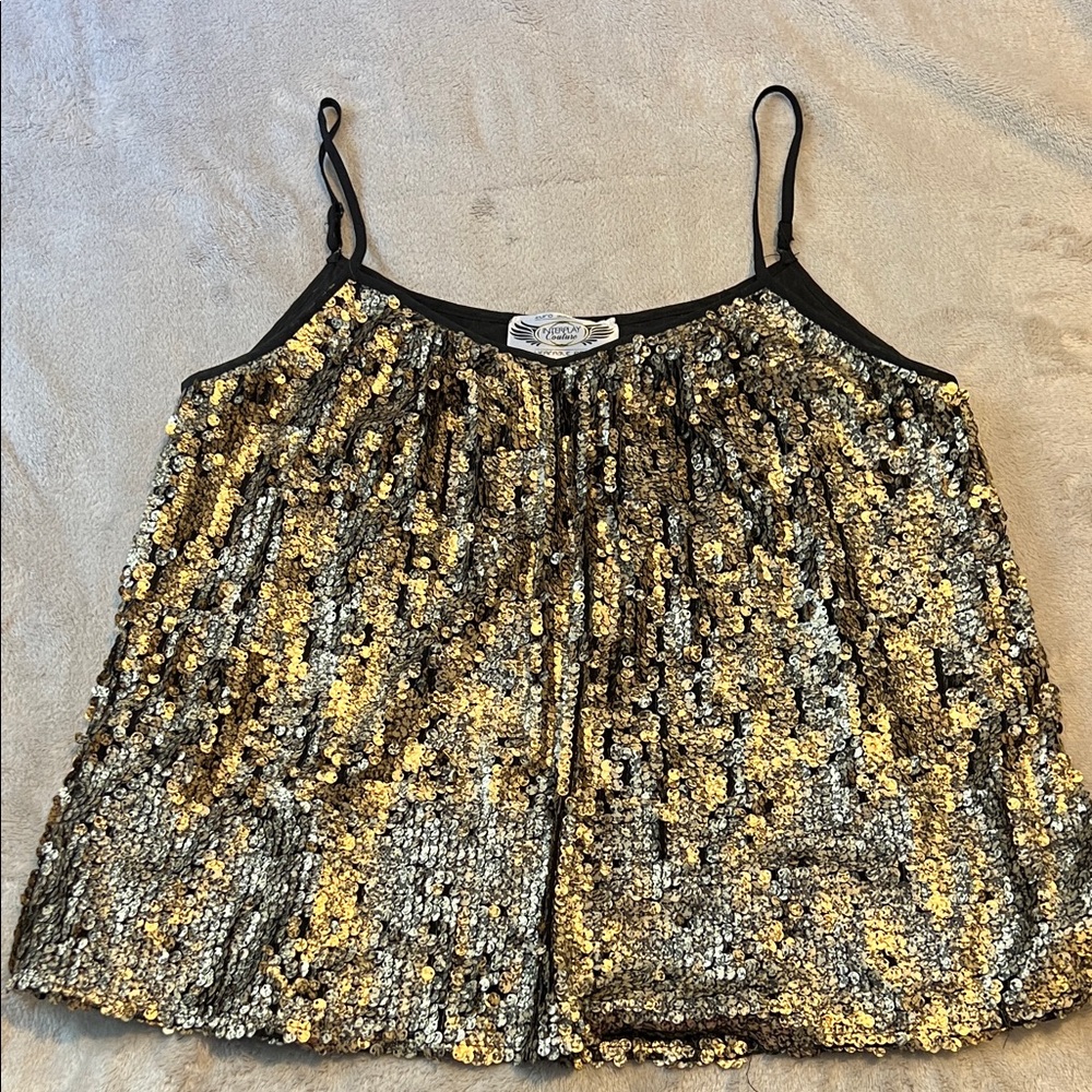 Sequin Gold and Black Women's Top